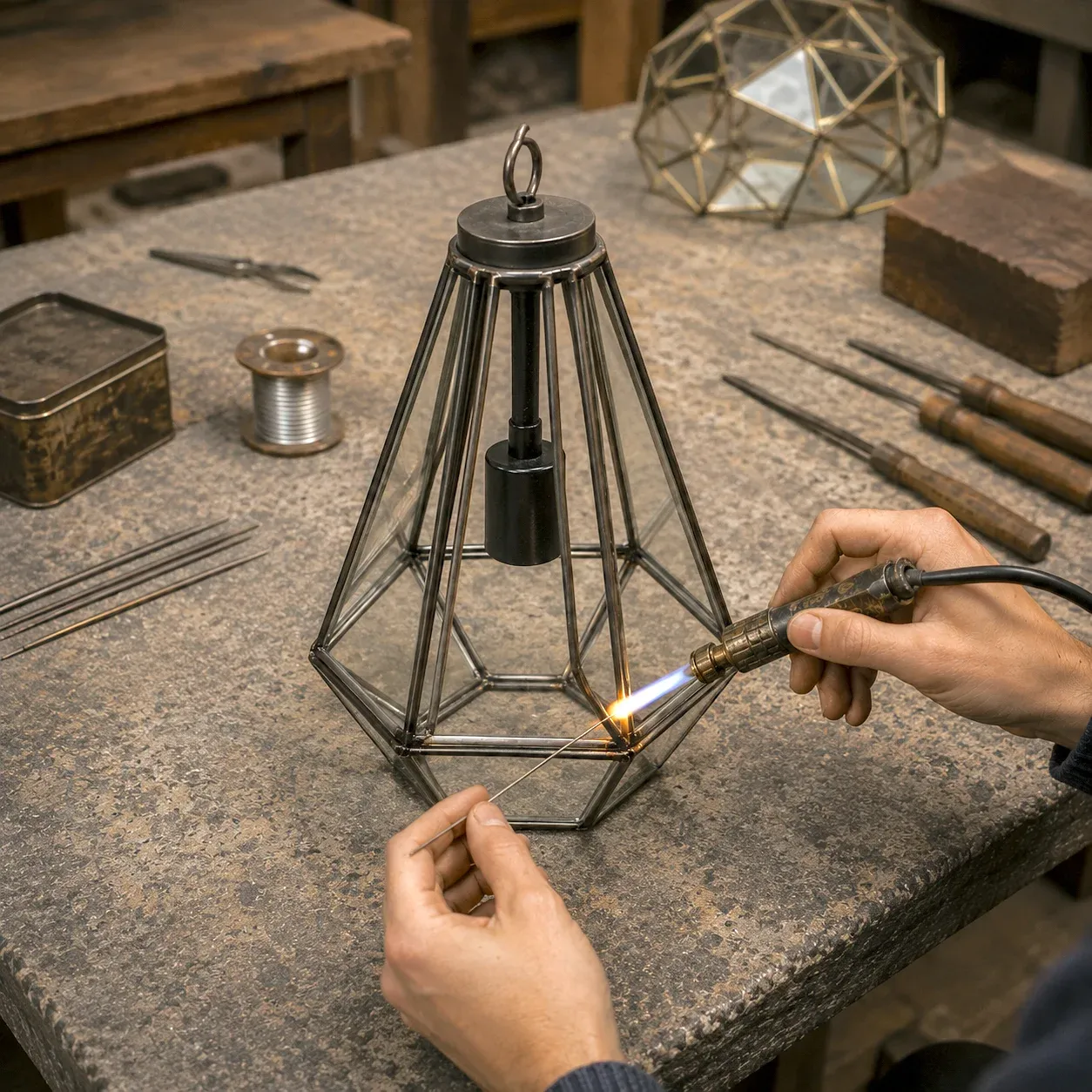 Taller Casa Alvento — oficio artesanal en metal y vidrio